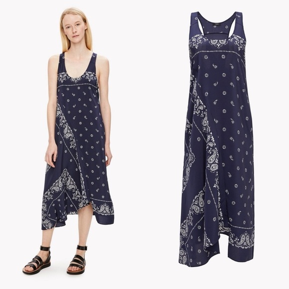 Theory Apalania Bandana Tank Dress Size 4 - Picture 1 of 10